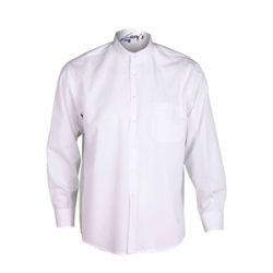 camisa-camarero-blanca-cuello-mao-manga-larga