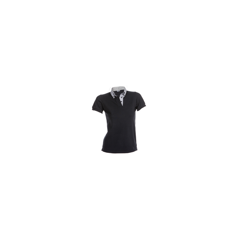 polo-camarera-manga-corta-cuello-camisero-negro-combinado