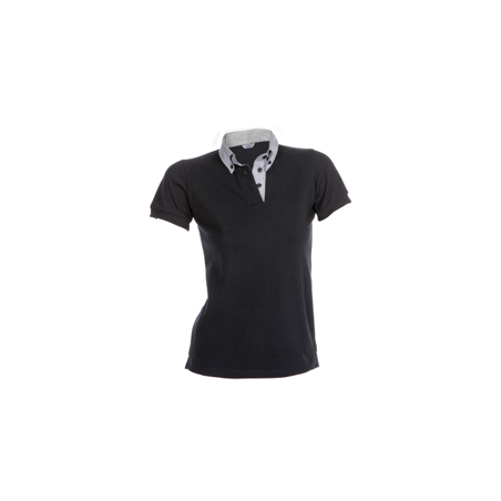 polo-camarera-manga-corta-cuello-camisero-negro-combinado