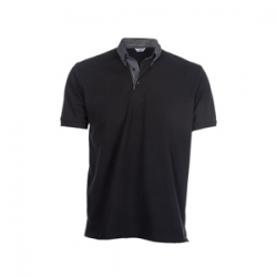 polo-camarero-manga-corta-cuello-camisero-negro-combinado