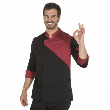 chaqueta-cocina-unisex--negra-combi-burdeos chaqueta-cocina-unisex--negra-combi-burdeos
