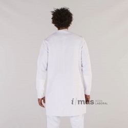 Bata médico de hombre larga en microfibra con cuello mao
