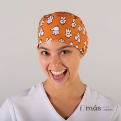 Gorro de quirófano estampado para pelo largo en microfibra