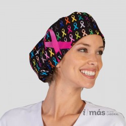 Gorro de quirófano estampado para pelo largo en microfibra