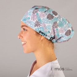 Gorro de quirófano estampado para pelo largo en microfibra