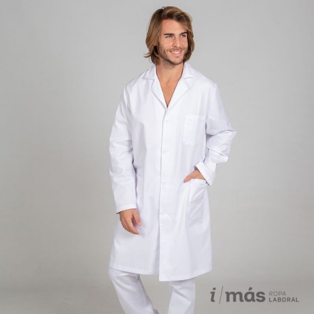 Bata de laboratorio o médico blanca clásica, unisex, sin puños Bata de laboratorio o médico blanca clásica, unisex, sin puños