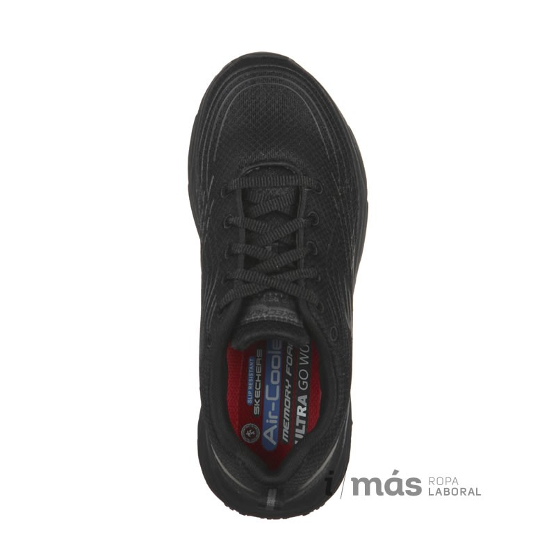 Zapatilla Skechers negra antideslizante  con diseño Max Cushioning
