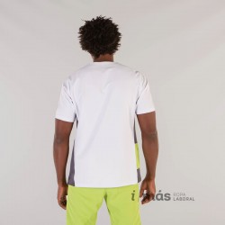 Blusa de hombre de microfibra elástica con detalles en verde y gris marengo