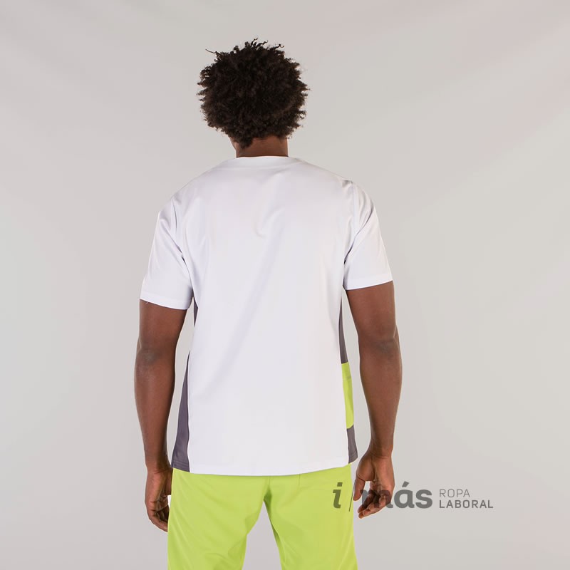 Blusa de hombre de microfibra elástica con detalles en verde y gris marengo