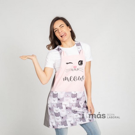 Pichi de maestra estampado con gatos modelo Meow Pichi de maestra estampado con gatos modelo Meow