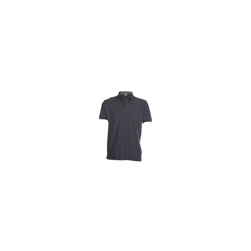 polo-camarero-manga-corta-cuello-camisero-gris-combinado