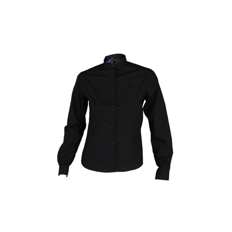 camisa-camarera-negra-cuello-mao-manga-larga